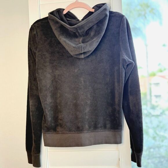 Vintage Y2K Juicy Couture Terry Cloth Hooded Zip Sweater in Brown Terry Cloth - Picture 2 of 9